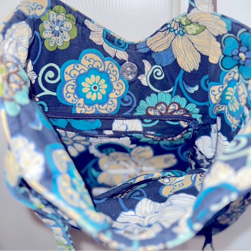 Vera Bradley Blue and Green Floral Tote - Picture 4 of 4